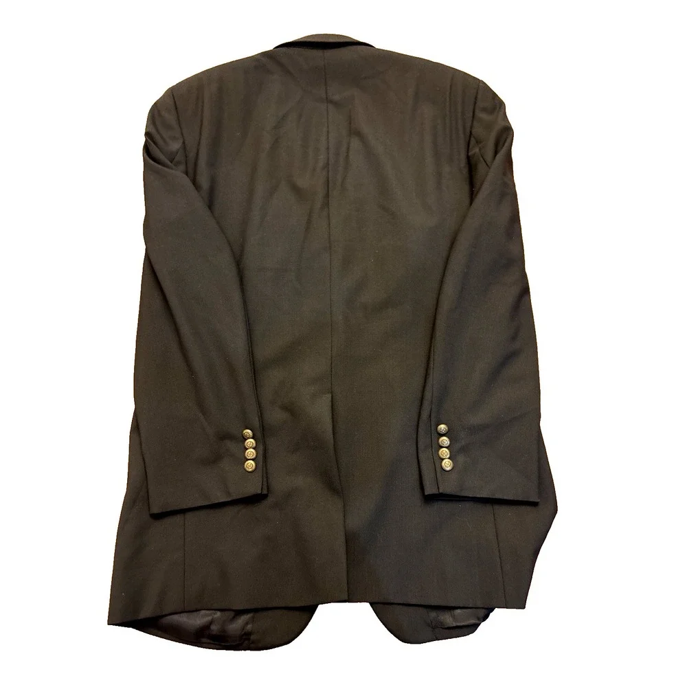 Jos A Bank Mens Black 100%‎ Wool Sport Coat 2 Button Suit Jacket Blazer 42 L
